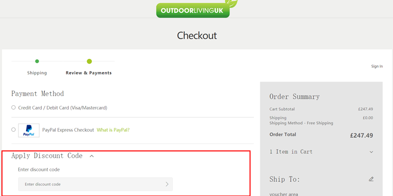 outdoor living discount code uk