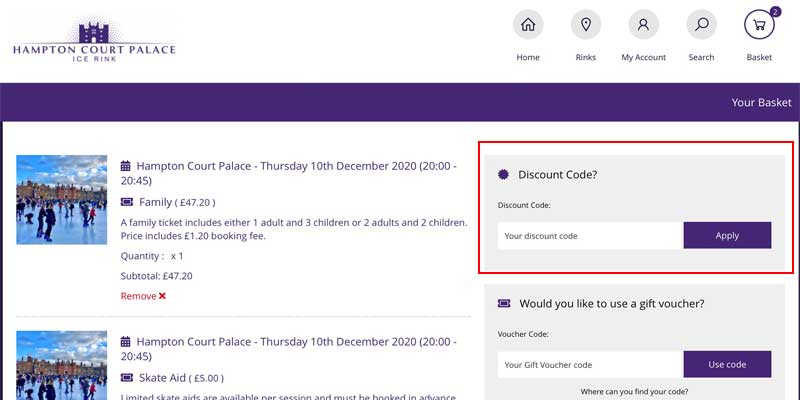 Hampton Court Ice Rink discount code